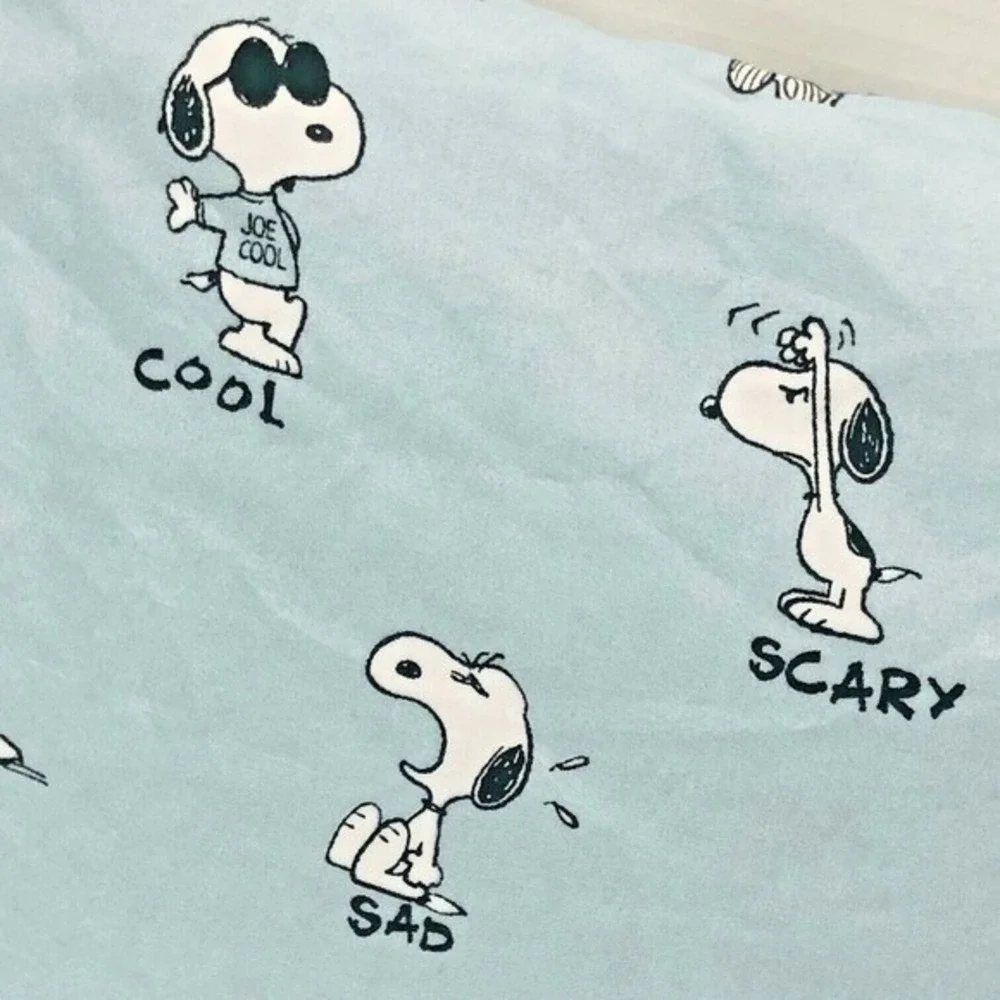 Peanuts Snoopy Berkshire Twin Fitted Sheet‎ 2 Pillow Cases Set Emotions Teen